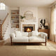Cirrus White Velvet 3-Seater Sofa (84")