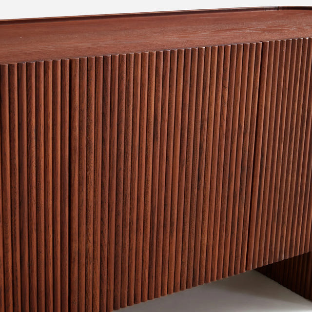 Esmond Walnut Fluted Media Console (84")