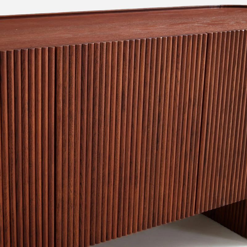 Esmond Walnut Fluted Media Console (84")
