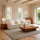 Luvia White Chenille Modular Sectional Sofa with Ottoman (120")