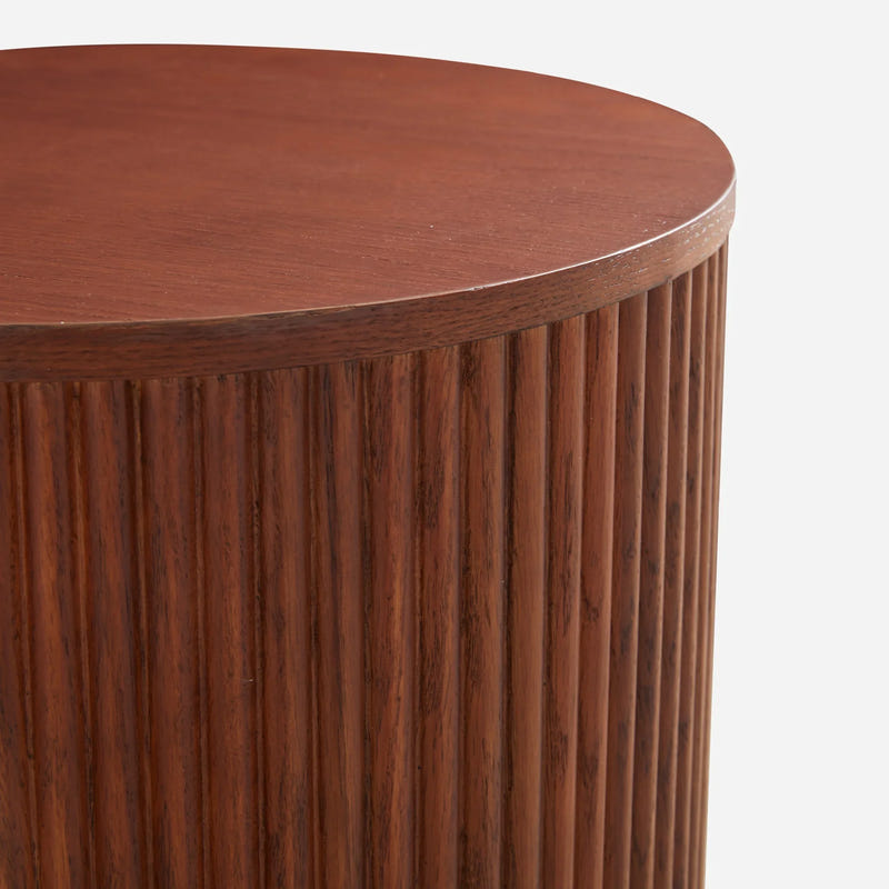 Esmond Fluted Round Side Table (16")