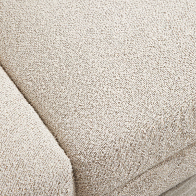 Wave White Bouclé Curved Sofa (86'')