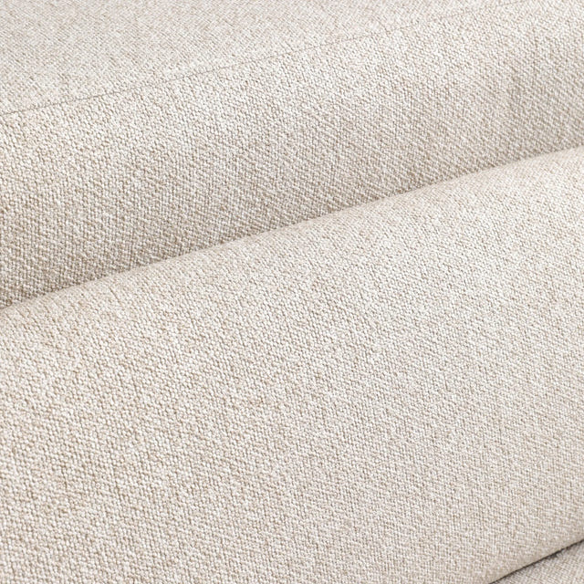 Covan White Cotton & Linen Curved Sofa (104'')