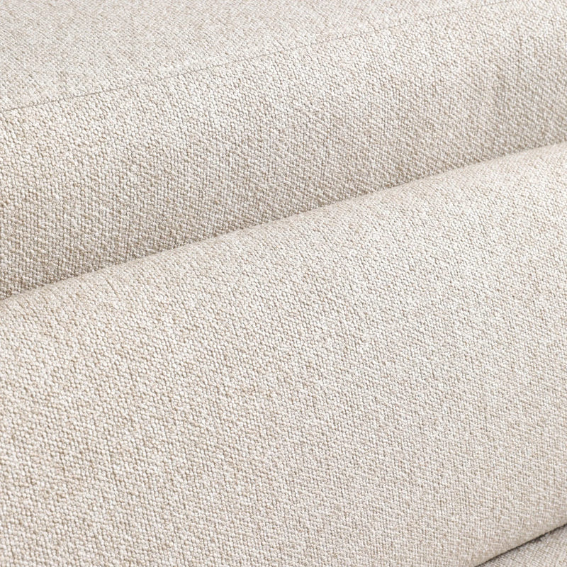 Covan White Cotton & Linen Curved Sofa (104'')