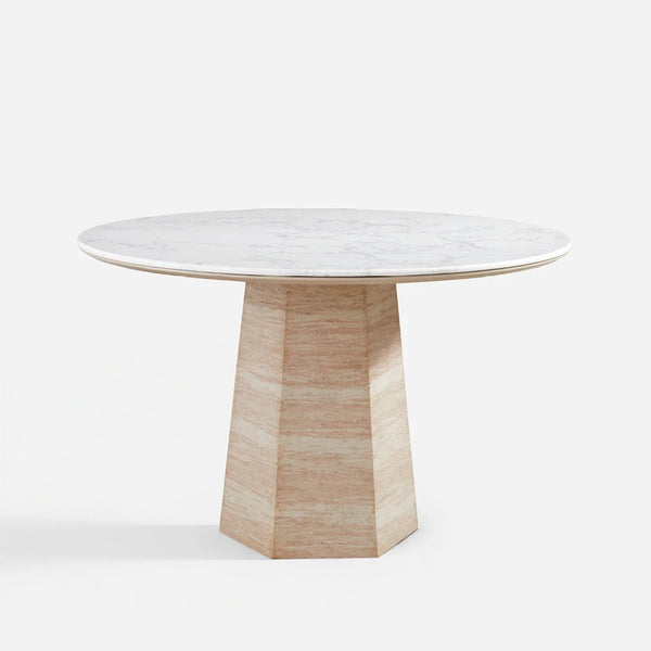 Merano White Round Dining Table (47")