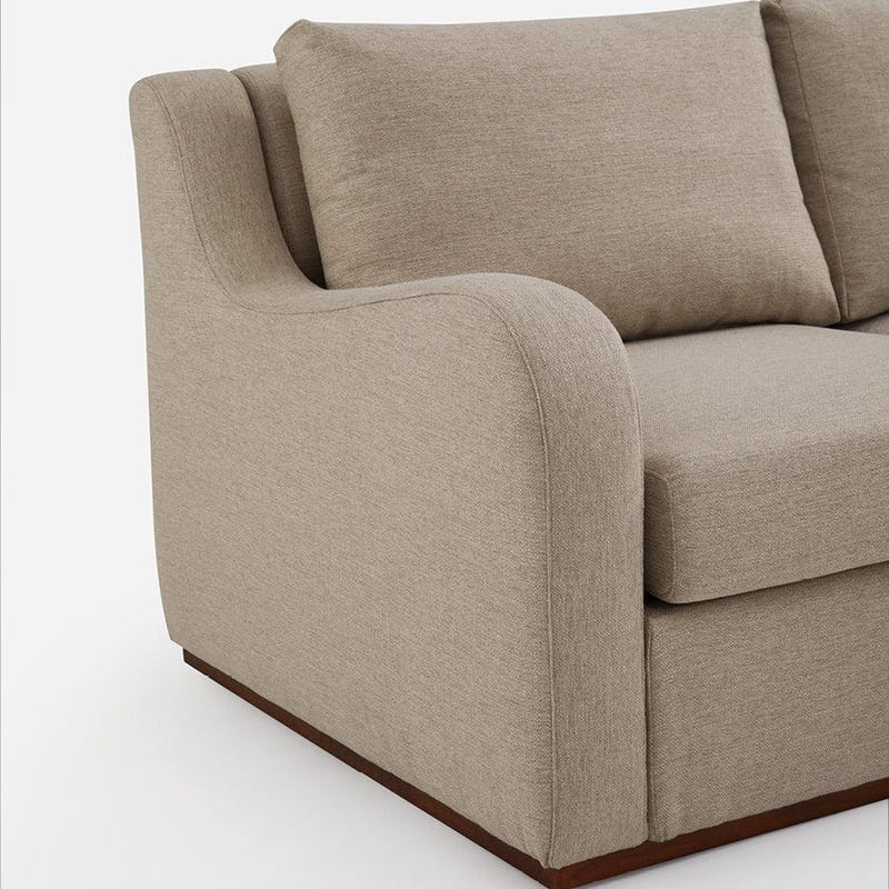 Arden Oatmeal Cotton & Linen Sofa with Ottoman (101")