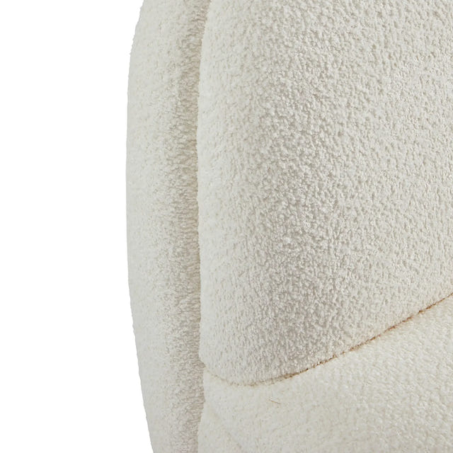 Niveous White Bouclé Swivel Chair