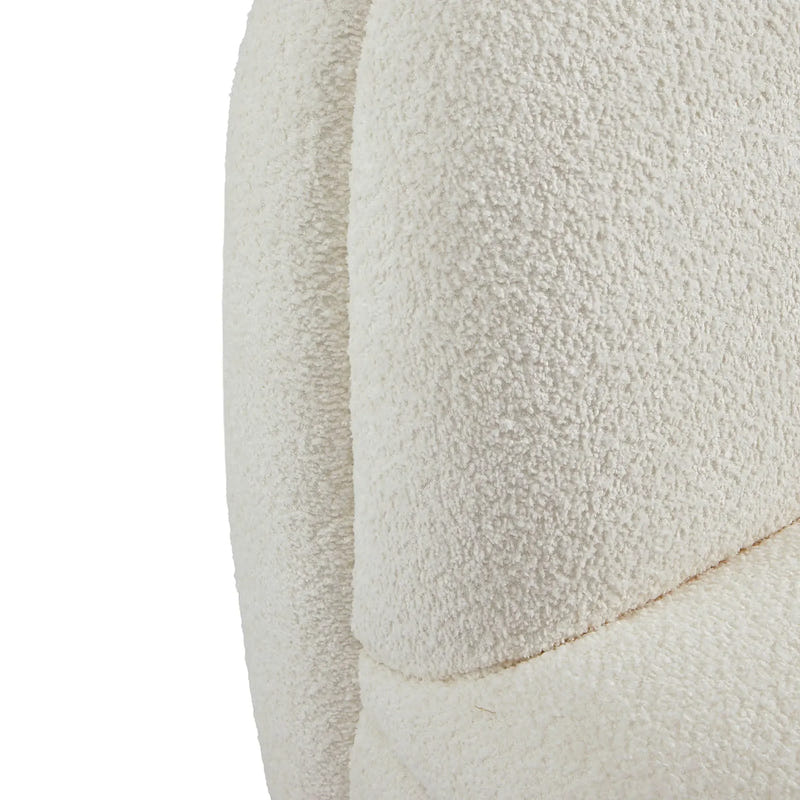 Niveous White Bouclé Swivel Chair