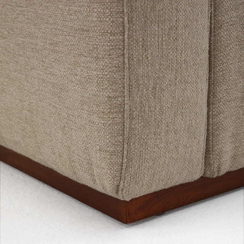 Arden Oatmeal Cotton & Linen Sofa with Ottoman (101")