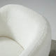 Nephele White Bouclé Barrel Swivel Chair