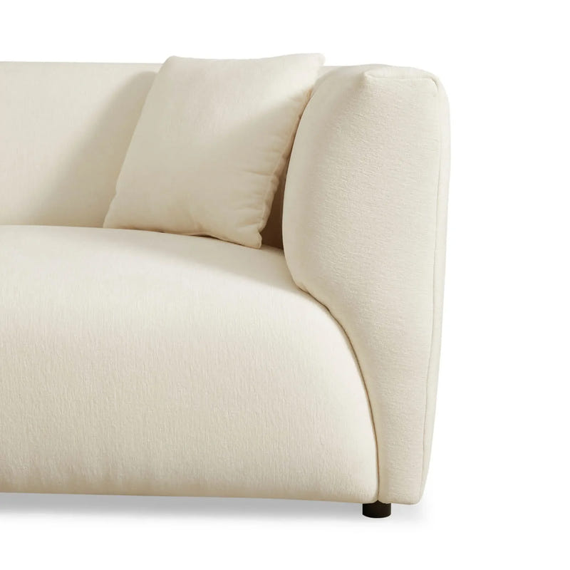 Celia White Chenille Modern Sofa (91'')