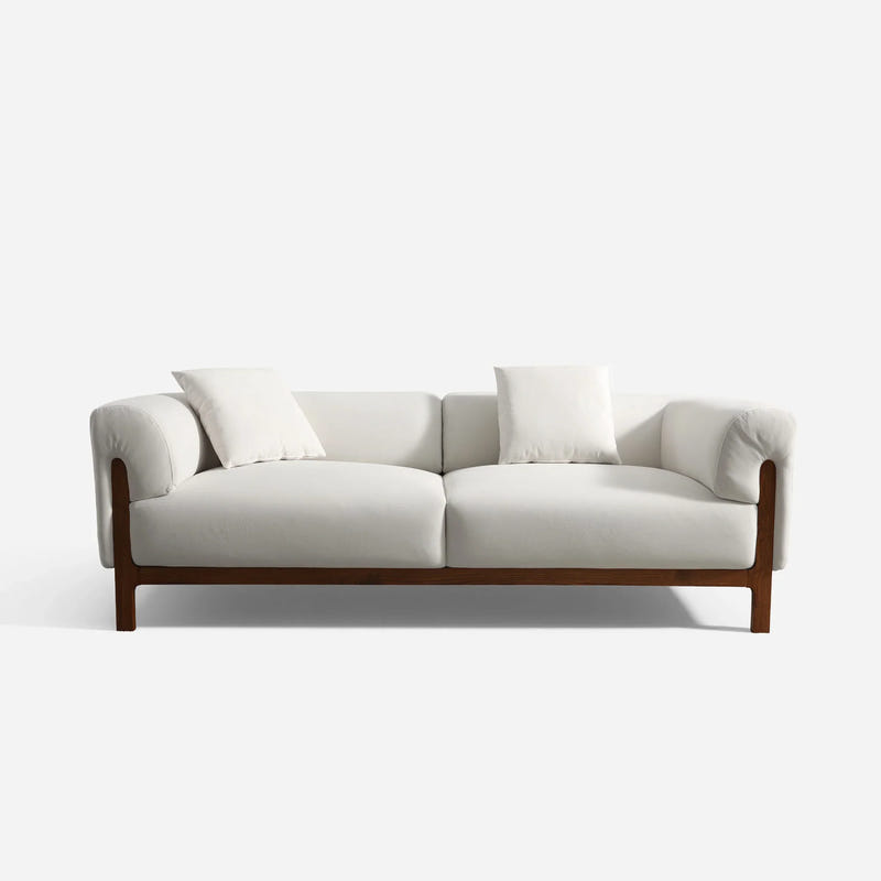 Cirrus White Velvet 3-Seater Sofa (84")