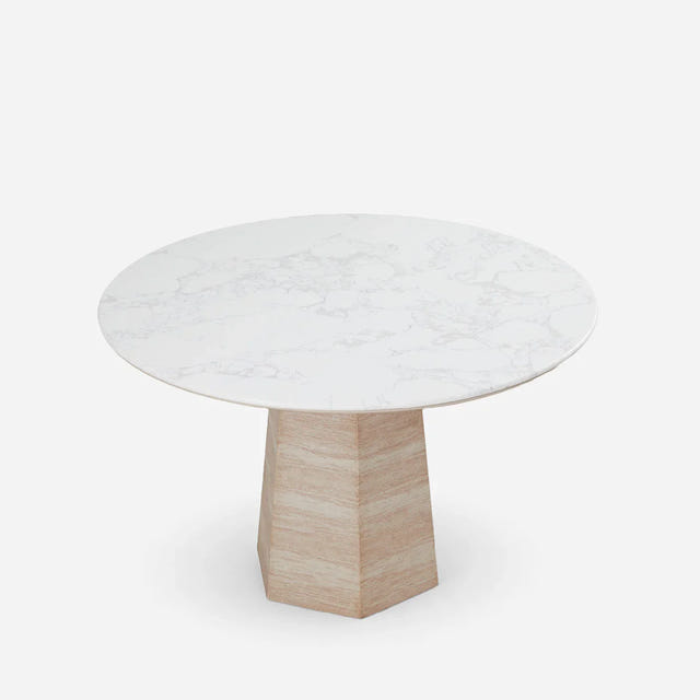 Merano White Round Dining Table (47")