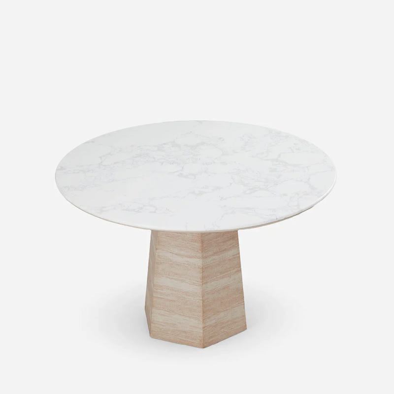 Merano White Round Dining Table (47")