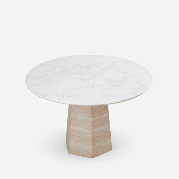 Merano White Round Dining Table (47")