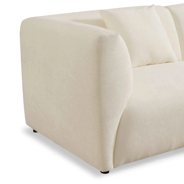 Celia White Chenille Modern Sofa (91'')