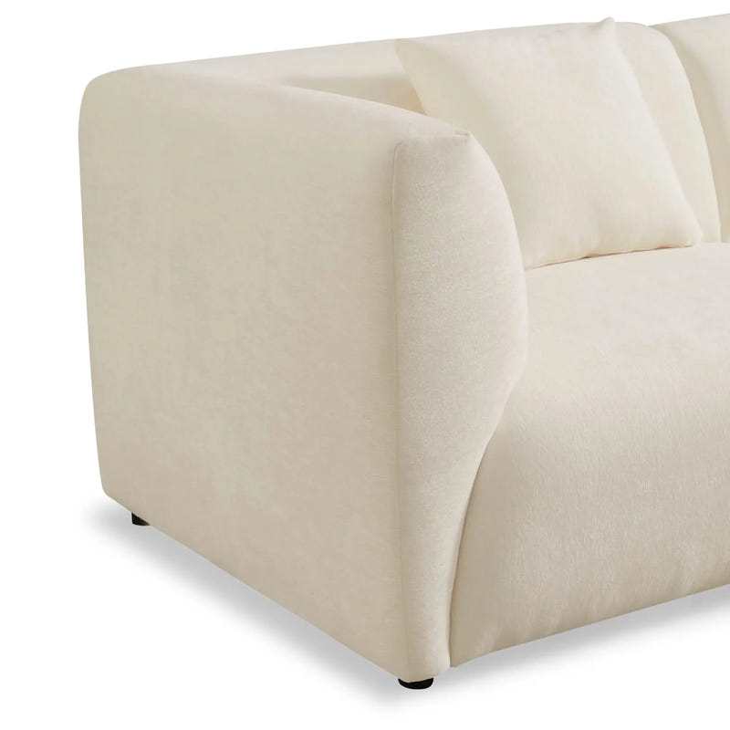Celia White Chenille Modern Sofa (91'')