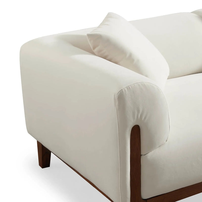 Cirrus White Velvet 3-Seater Sofa (84")