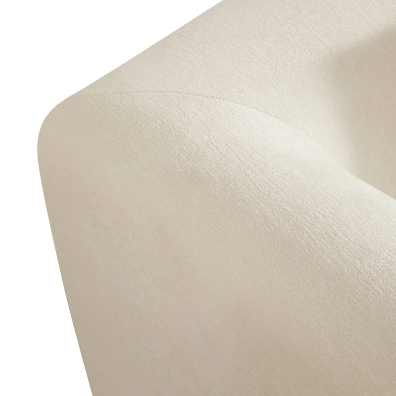 Celia White Chenille Modern Sofa (91'')