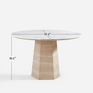 Merano White Round Dining Table (47")