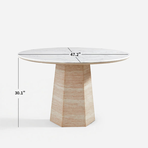 Merano White Round Dining Table (47")