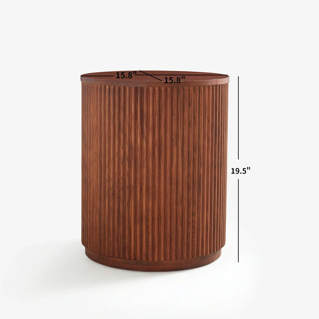 Esmond Fluted Round Side Table (16")