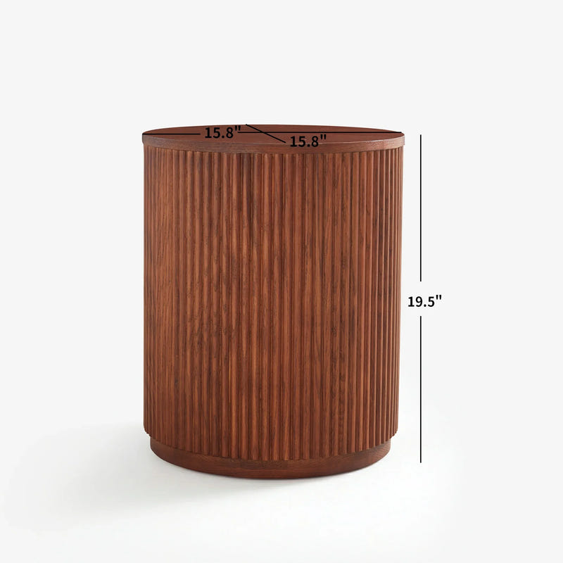 Esmond Fluted Round Side Table (16")