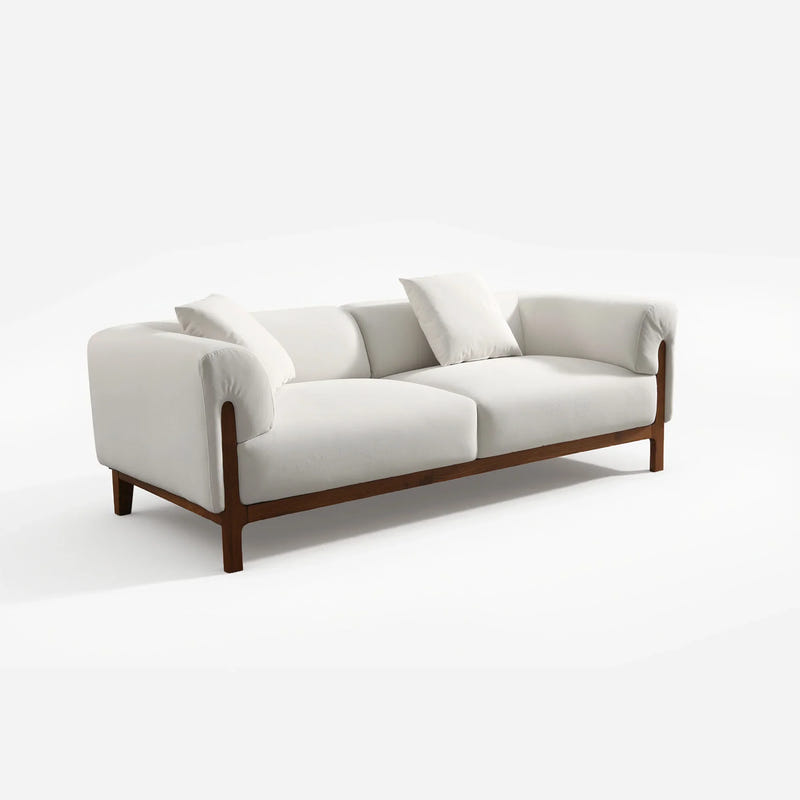 Cirrus White Velvet 3-Seater Sofa (84")