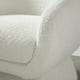 Nephele White Bouclé Barrel Swivel Chair