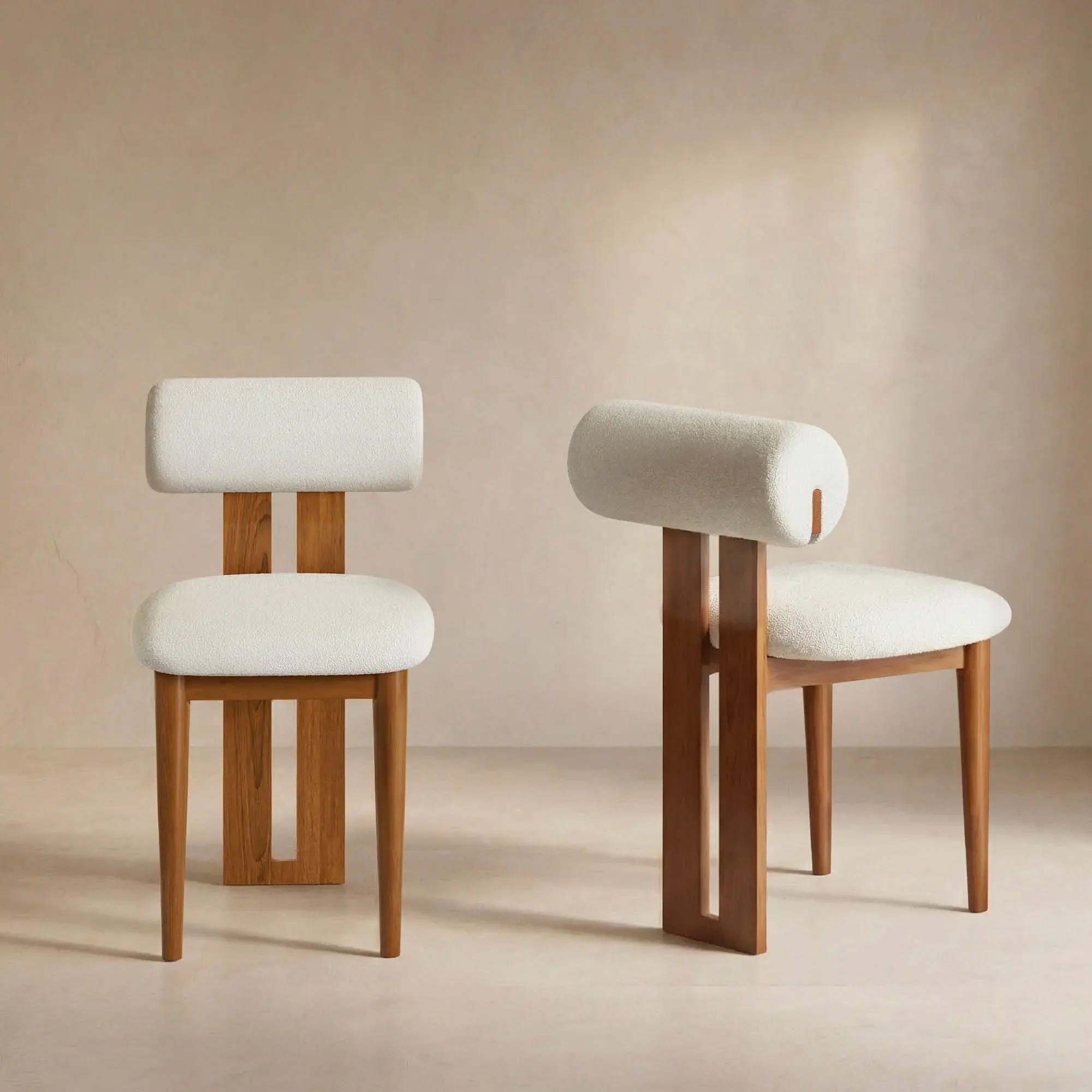 Woce Bouclé Dining Chair (Set of 2)