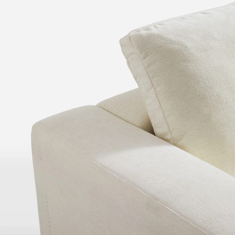 Luvia White Chenille Modular Sectional Sofa with Ottoman (120")