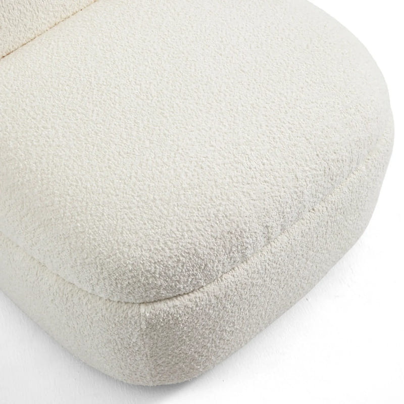 Niveous White Bouclé Swivel Chair