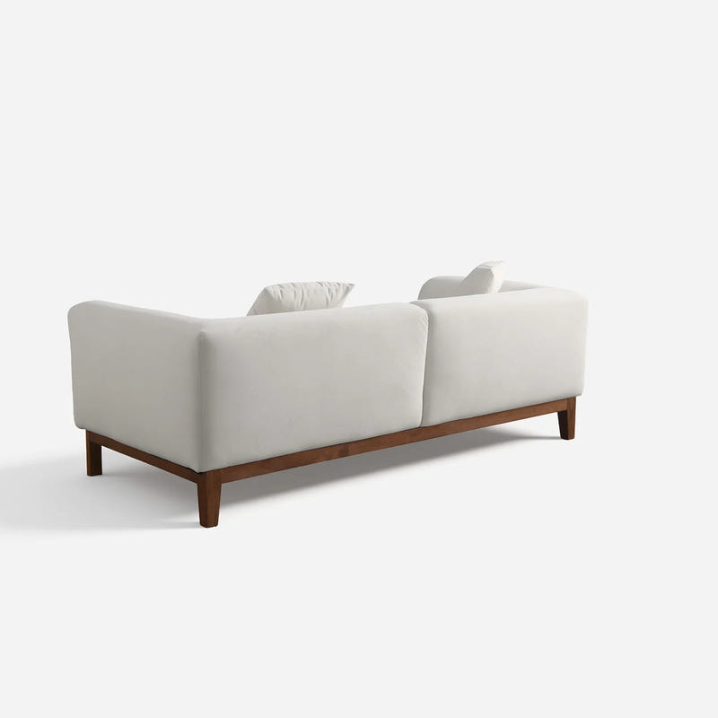Cirrus White Velvet 3-Seater Sofa (84")