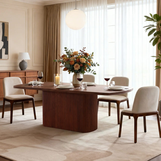Esmond Fluted Rectangle Dining Table (84")