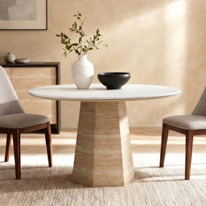 Merano White Round Dining Table (47")
