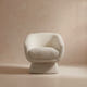 Nephele White Bouclé Barrel Swivel Chair