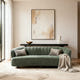 Velaf Green Chenille Curved Channeled Sofa (87'')