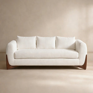 Maeve White Modern Sofa (87")