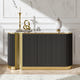 Rhyzo Faux Marble Fluted Oval Sideboard (62")