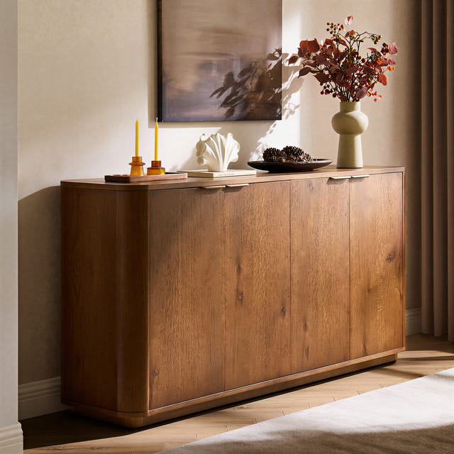Elowen Oak Curved Sideboard (63'')