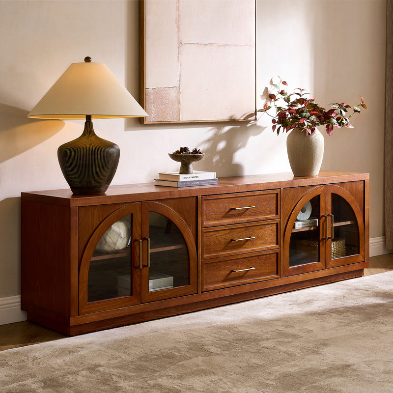 Renlor Ash Wood Arched Media Console (78'')
