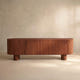 Esmond Walnut Fluted Media Console (84")