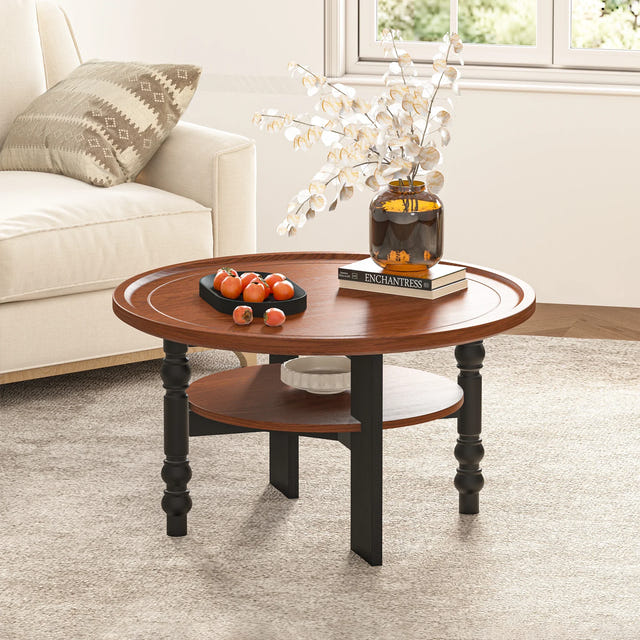 Round Two-tiered Coffee Table (31'')