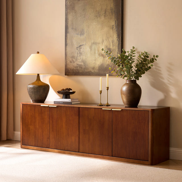Calenor Fluted Rectangular Media Console (72")