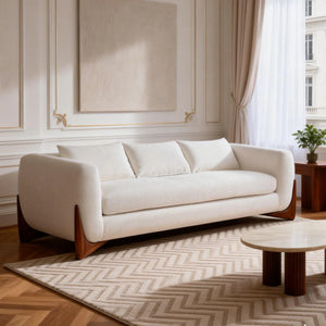 Maeve White Modern Sofa (87")