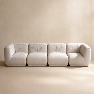 Eden White Chenille Modular Sectional Sofa (147")