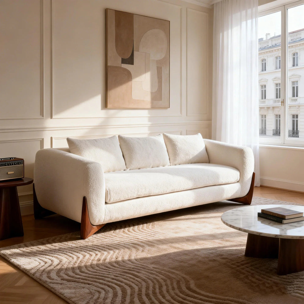 Maeve White Modern Sofa (87")