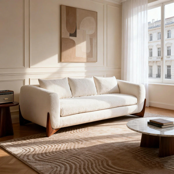 Maeve White Modern Sofa (87")