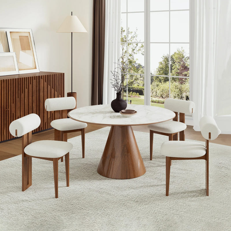 Woce Bouclé Dining Chair (Set of 2)