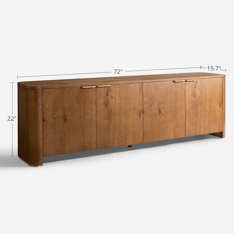 Elowen Oak Curved Media Console (72'')